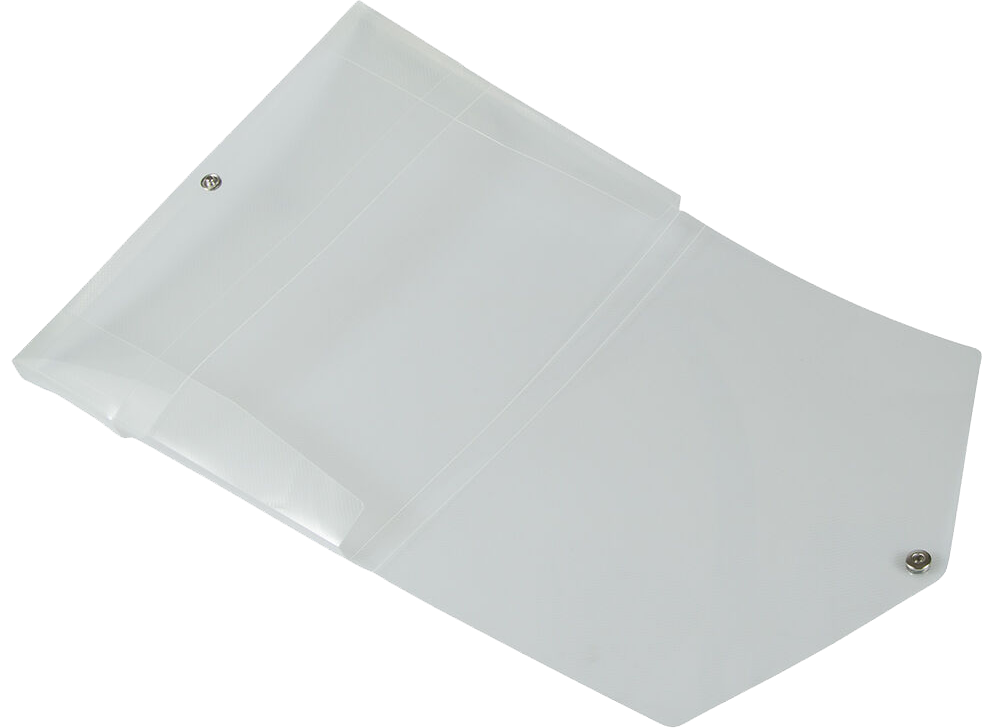 Clear Medium 10 x 12 1/2 x 3/4 Plastic Portfolios with Snap