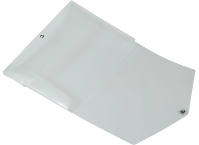 Clear Medium 10 x 12 1/2 x 3/4 Plastic Portfolios with Snap