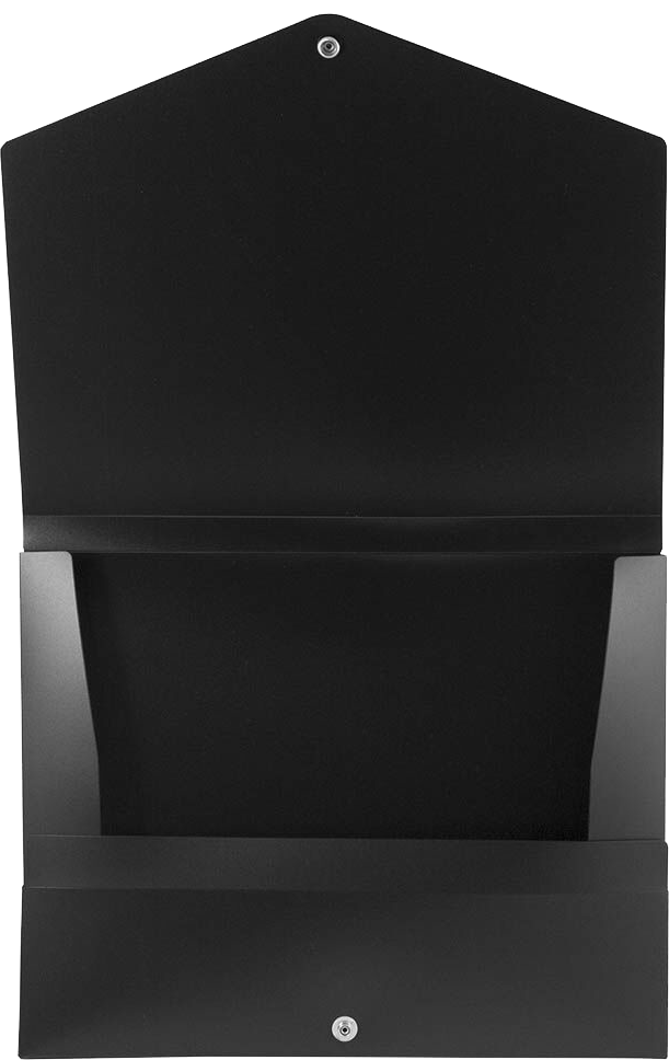Black Medium 10 x 12 1/2 x 3/4 Plastic Portfolios with Snap