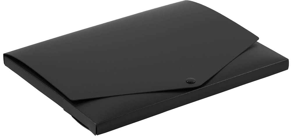 Black Medium 10 x 12 1/2 x 3/4 Plastic Portfolios with Snap