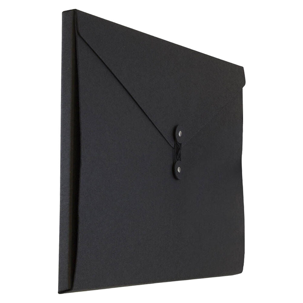 Black Kraft Large 9 1/4 x 14 x 3/8 Button and String Portfolios