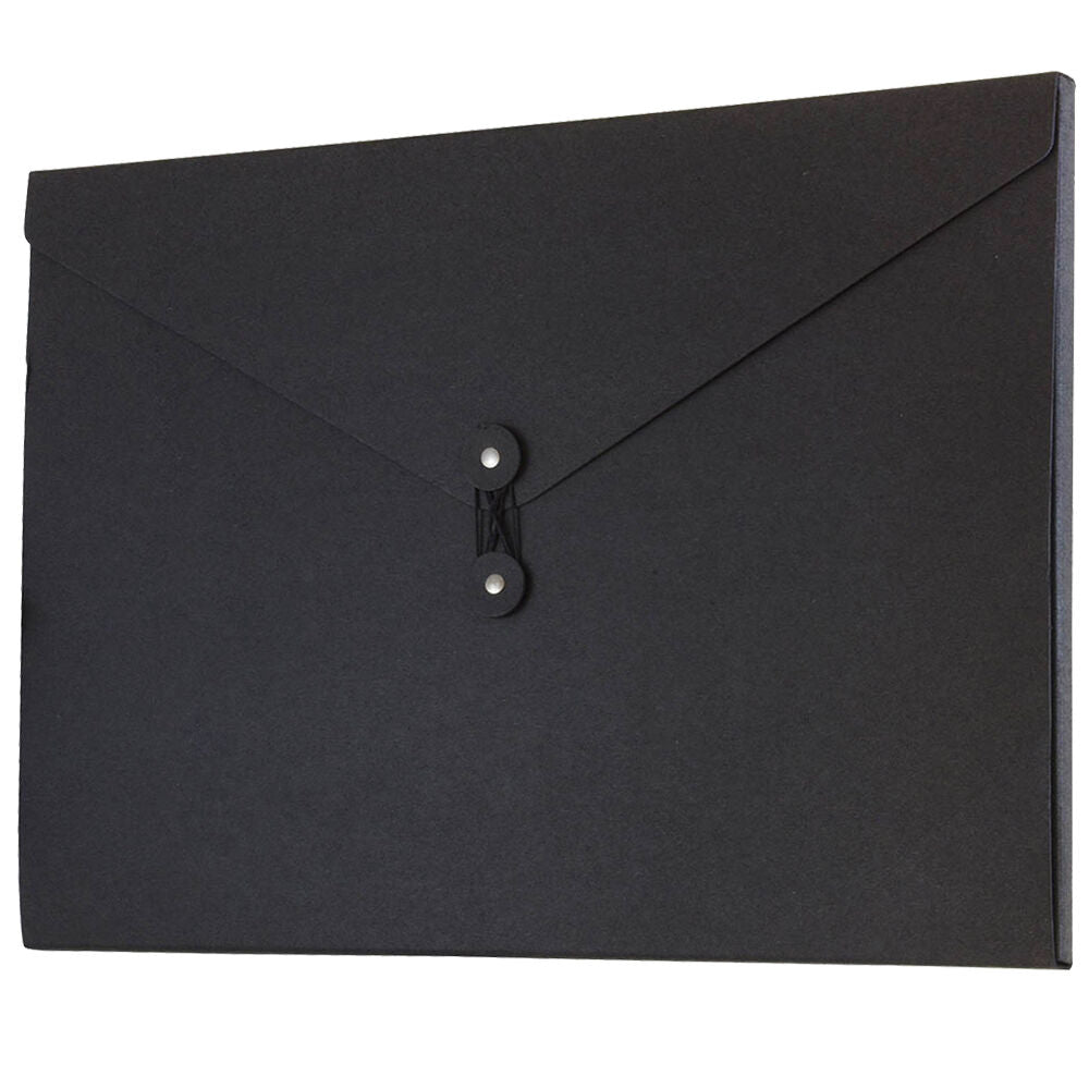 Black Kraft Large 9 1/4 x 14 x 3/8 Button and String Portfolios