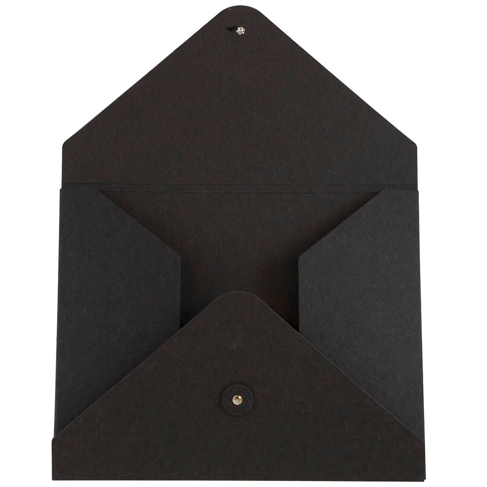 Black Kraft Medium 9 1/2 x 12 x 1/4 Button and String Portfolios