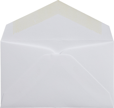White 24lb Cougar 2 3/16 x 3 5/8 V Flap Premium Envelopes