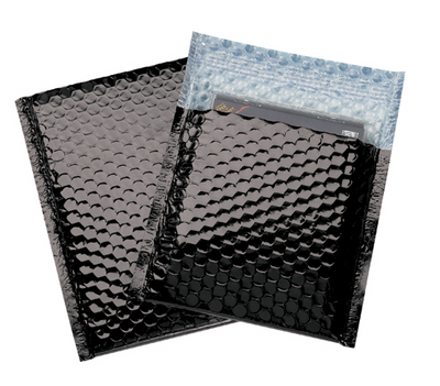 Black Metallic 7 x 6 3/4 Bubble Mailer with Peel & Seal