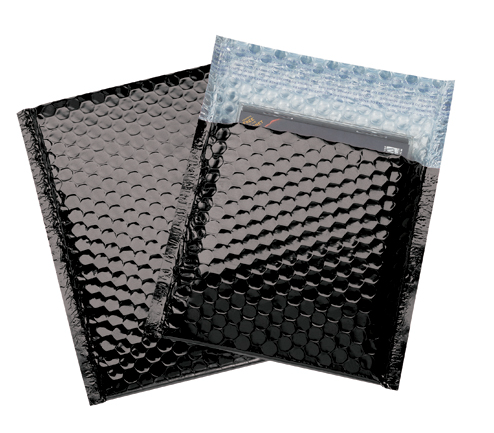 Black Metallic 7 x 6 3/4 Bubble Mailer with Peel & Seal