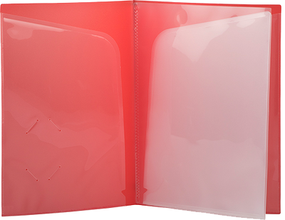 Red 9 x 12 High Pocket Plastic 6 High Pocket Folders