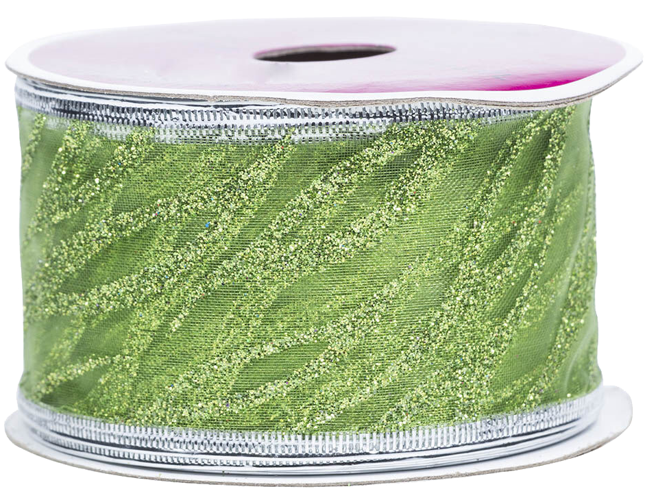 Green Wave Glitter 3 Yards Ribbon
