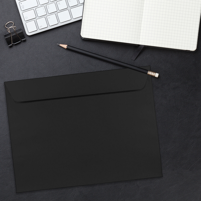 Smooth Midnight Black 32lb 9 x 12 Booklet Envelopes