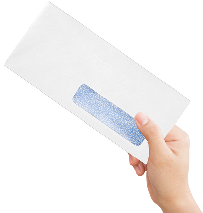 White with Security Tint 24lb #10 Right Window Envelopes (4 1/8 x 9 1/2)