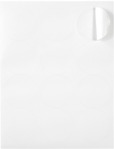 White Large 2 1/2 Inch Round Labels