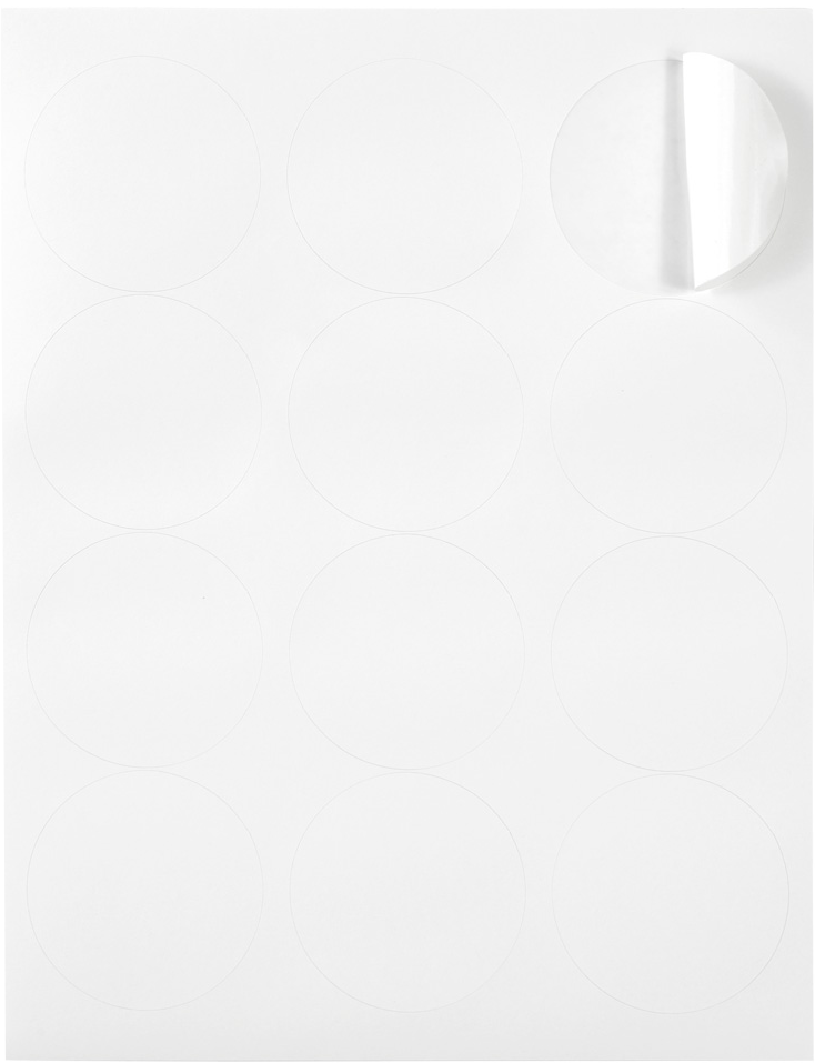 White Large 2 1/2 Inch Round Labels