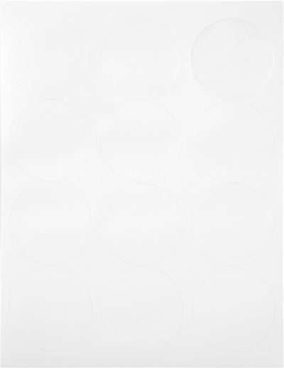 White Large 2 1/2 Inch Round Labels