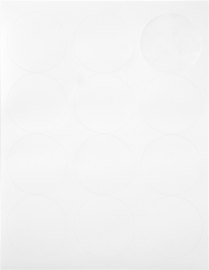 White Large 2 1/2 Inch Round Labels