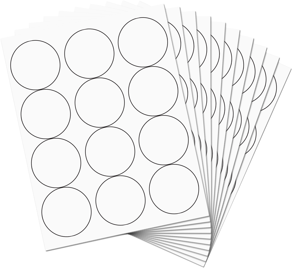 White Large 2 1/2 Inch Round Labels