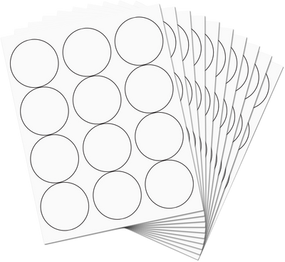 White Large 2 1/2 Inch Round Labels