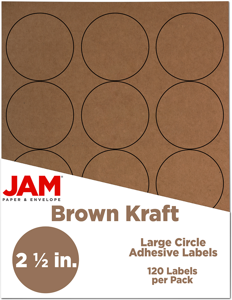 Brown Kraft Large 2 1/2 Inch Round Labels