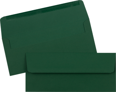 Dark Green 28lb #10 Square Flap Envelopes (4 1/8 x 9 1/2)