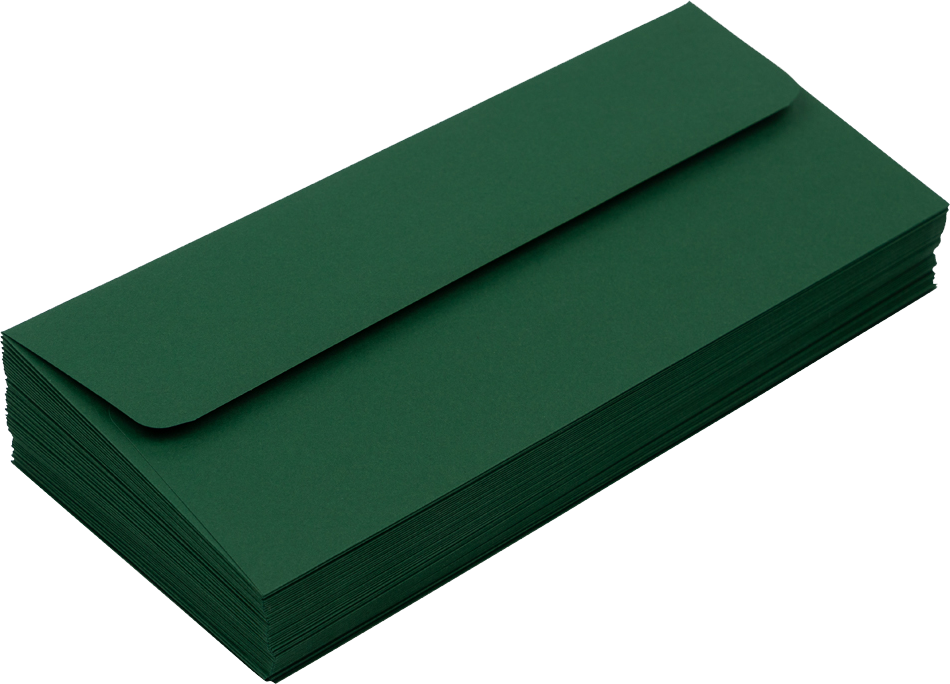Dark Green 28lb #10 Square Flap Envelopes (4 1/8 x 9 1/2)