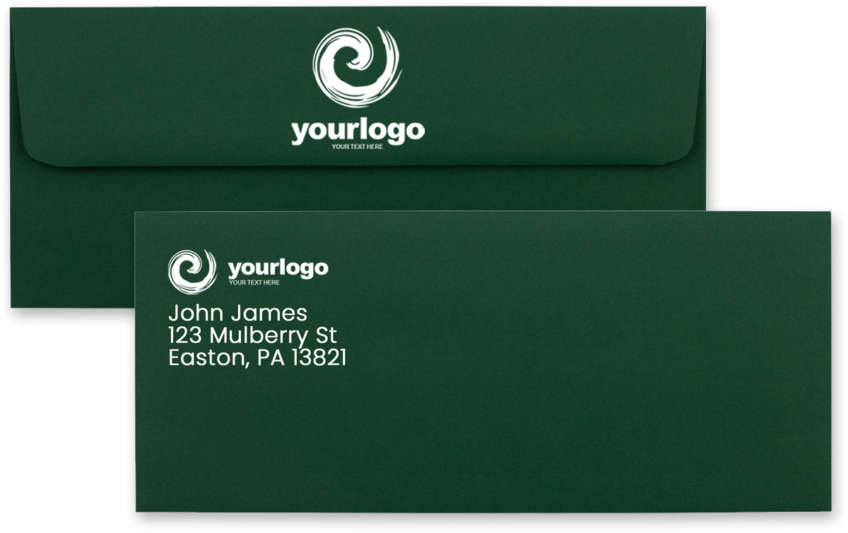 Dark Green 28lb #10 Square Flap Envelopes (4 1/8 x 9 1/2)