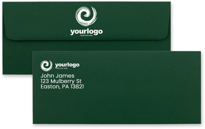 Dark Green 28lb #10 Square Flap Envelopes (4 1/8 x 9 1/2)