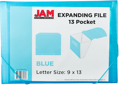 Blue Letter Size 13 Pocket Expanding Files (9 x 13)