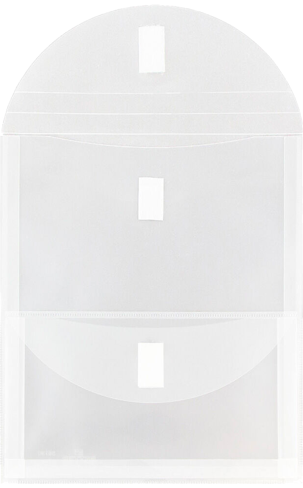 Clear Letter Open End 2 Pocket Plastic Envelopes (9 3/4 x 13) with Hook and Loop Closure