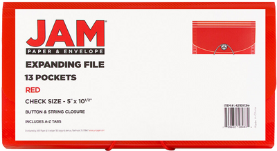 Red Check Size 13 Pocket Expanding Files (5 x 10 1/2)