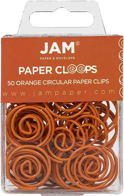 Orange Circular "Cloops" Paper Clips - 50 Pack
