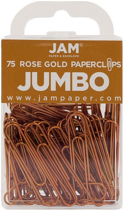 Rose Gold Jumbo Paper Clips - 75 Pack