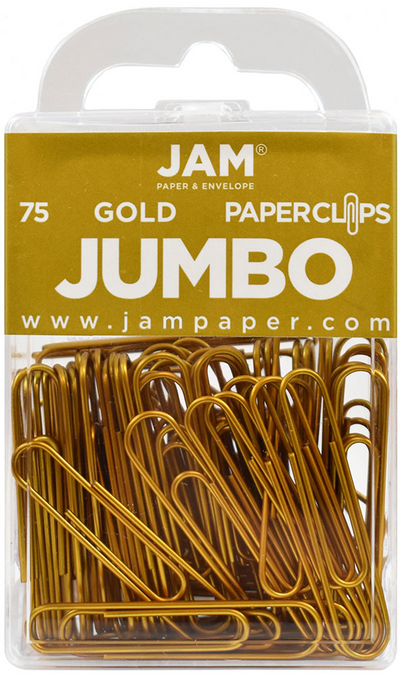 Gold Jumbo Paper Clips - 75 Pack
