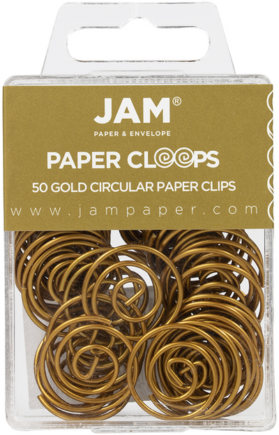 Gold Circular "Cloops" Paper Clips - 50 Pack