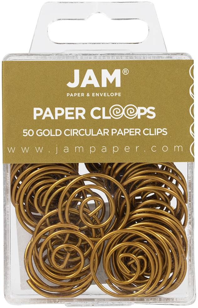 Gold Circular "Cloops" Paper Clips - 50 Pack