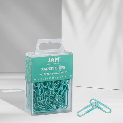 Teal Standard Paper Clips - 100 Pack