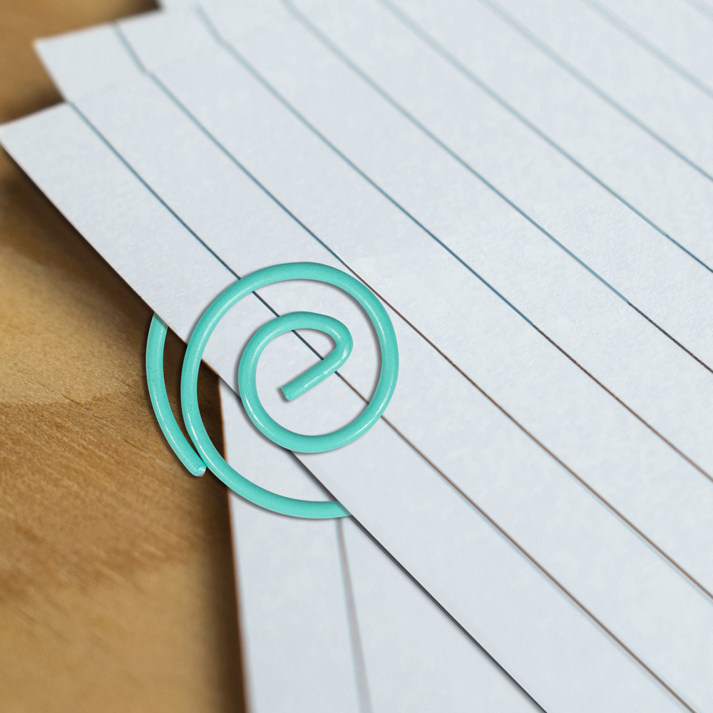 Teal Circular "Cloops" Paper Clips - 50 Pack