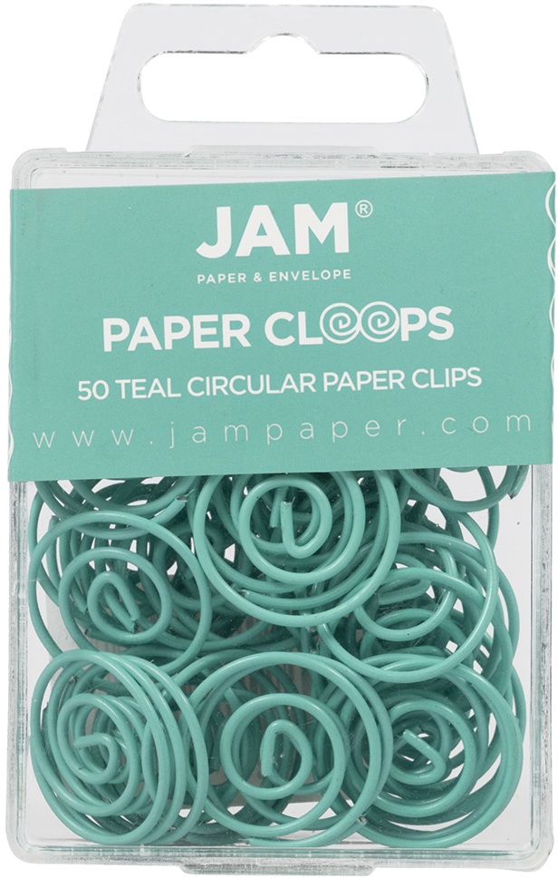 Teal Circular "Cloops" Paper Clips - 50 Pack