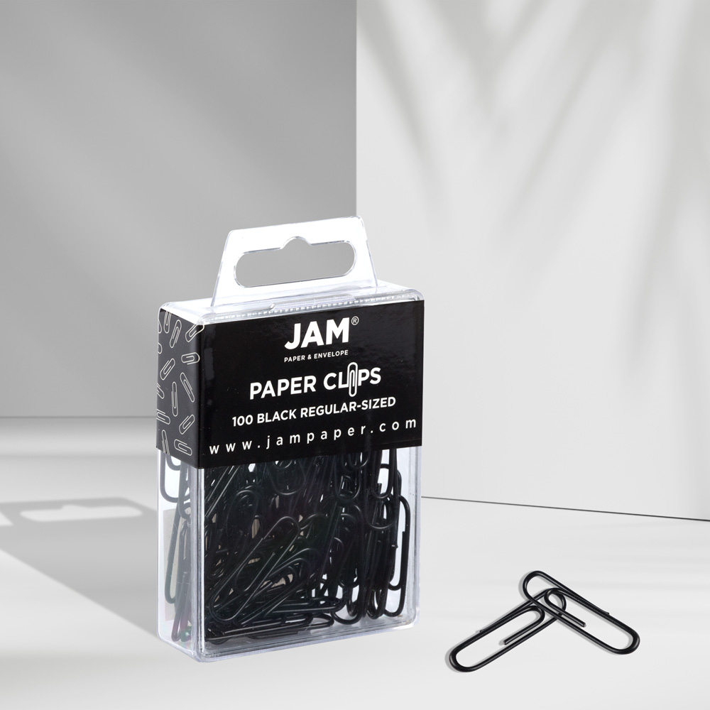 Black Standard Paper Clips - 100 Pack