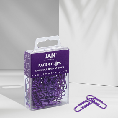 Purple Standard Paper Clips - 100 Pack