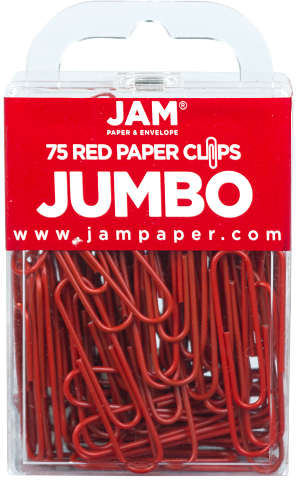 Red Jumbo Paper Clips - 75 Pack