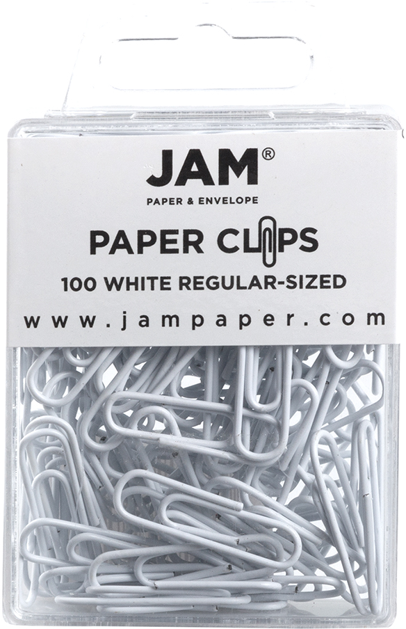 White Standard Paper Clips - 100 Pack