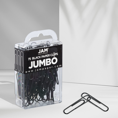 Black Jumbo Paper Clips - 75 Pack