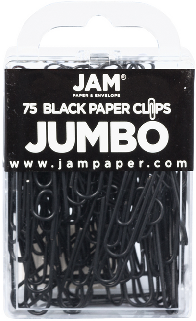 Black Jumbo Paper Clips - 75 Pack