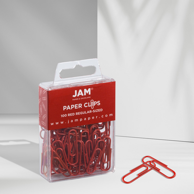 Red Standard Paper Clips - 100 Pack