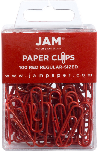 Red Standard Paper Clips - 100 Pack