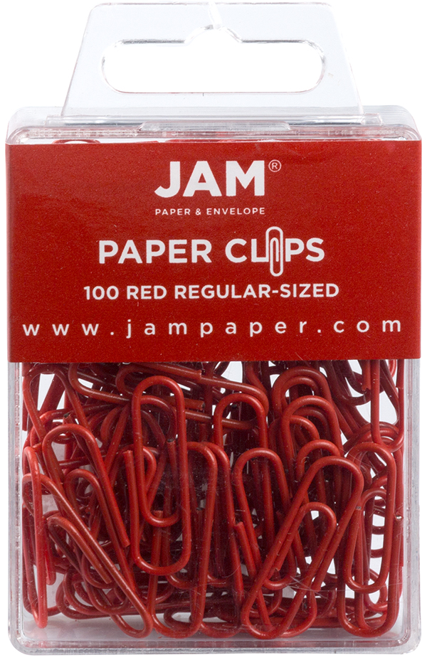 Red Standard Paper Clips - 100 Pack