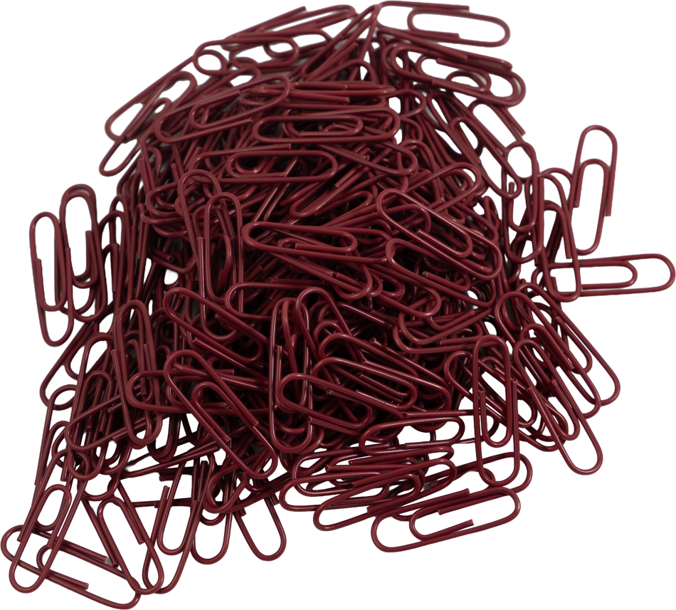 Burgundy Standard Paper Clips - 100 Pack