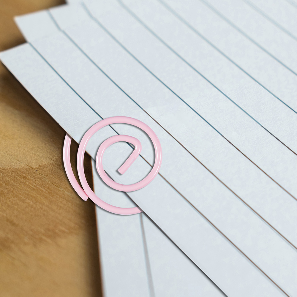 Baby Pink Circular "Cloops" Paper Clips - 50 Pack