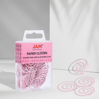 Baby Pink Circular "Cloops" Paper Clips - 50 Pack