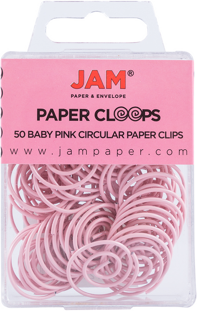 Baby Pink Circular "Cloops" Paper Clips - 50 Pack
