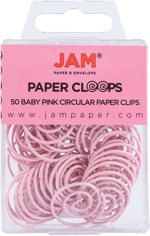 Baby Pink Circular "Cloops" Paper Clips - 50 Pack